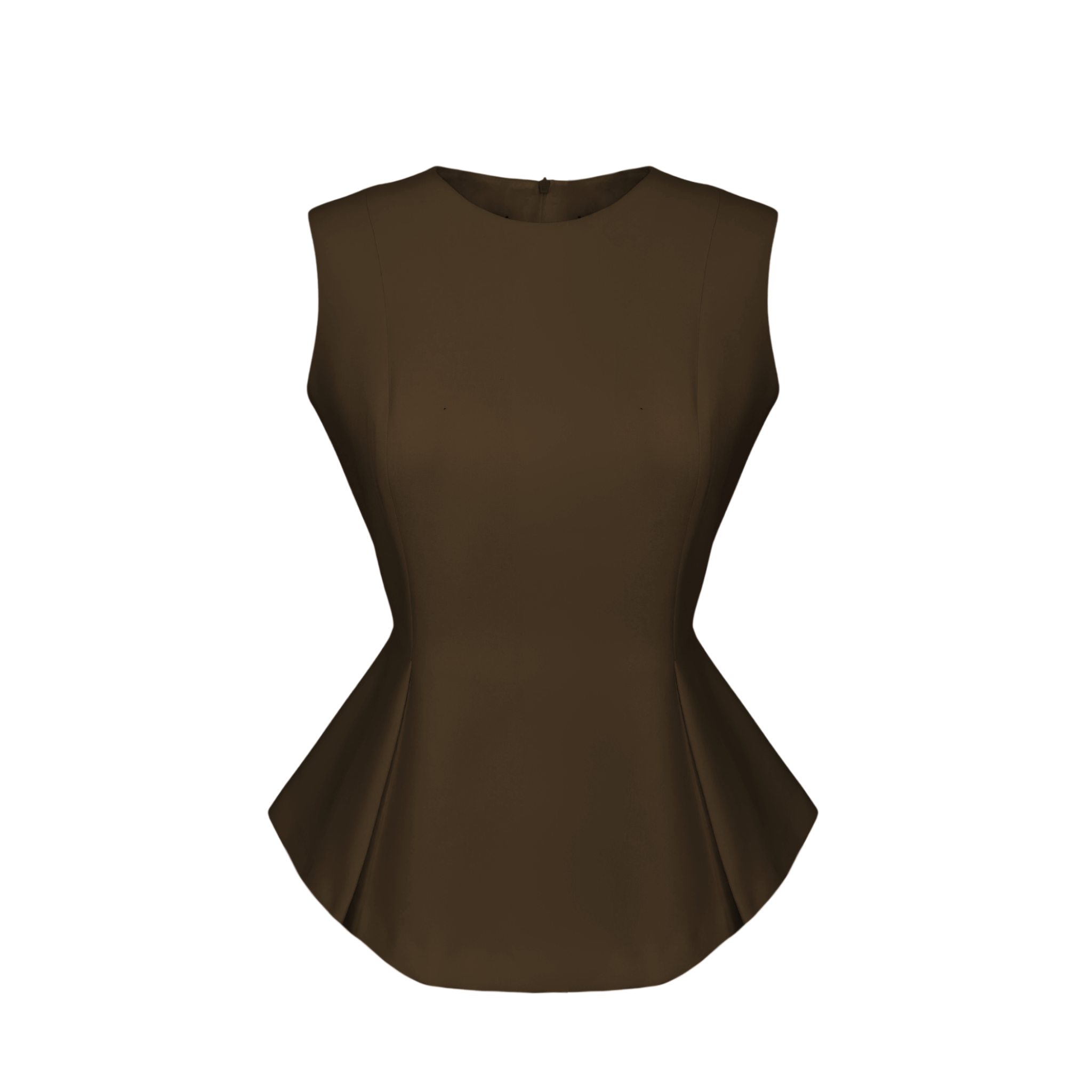MONICA PEPLUM BLOUSE BROWN