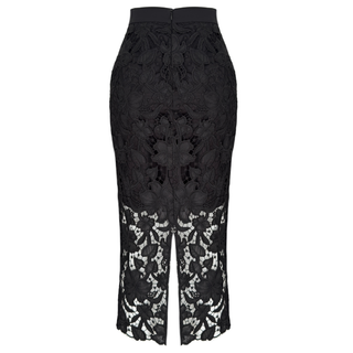 BLACK LACE MIDI LENGTH PENCIL SKIRT