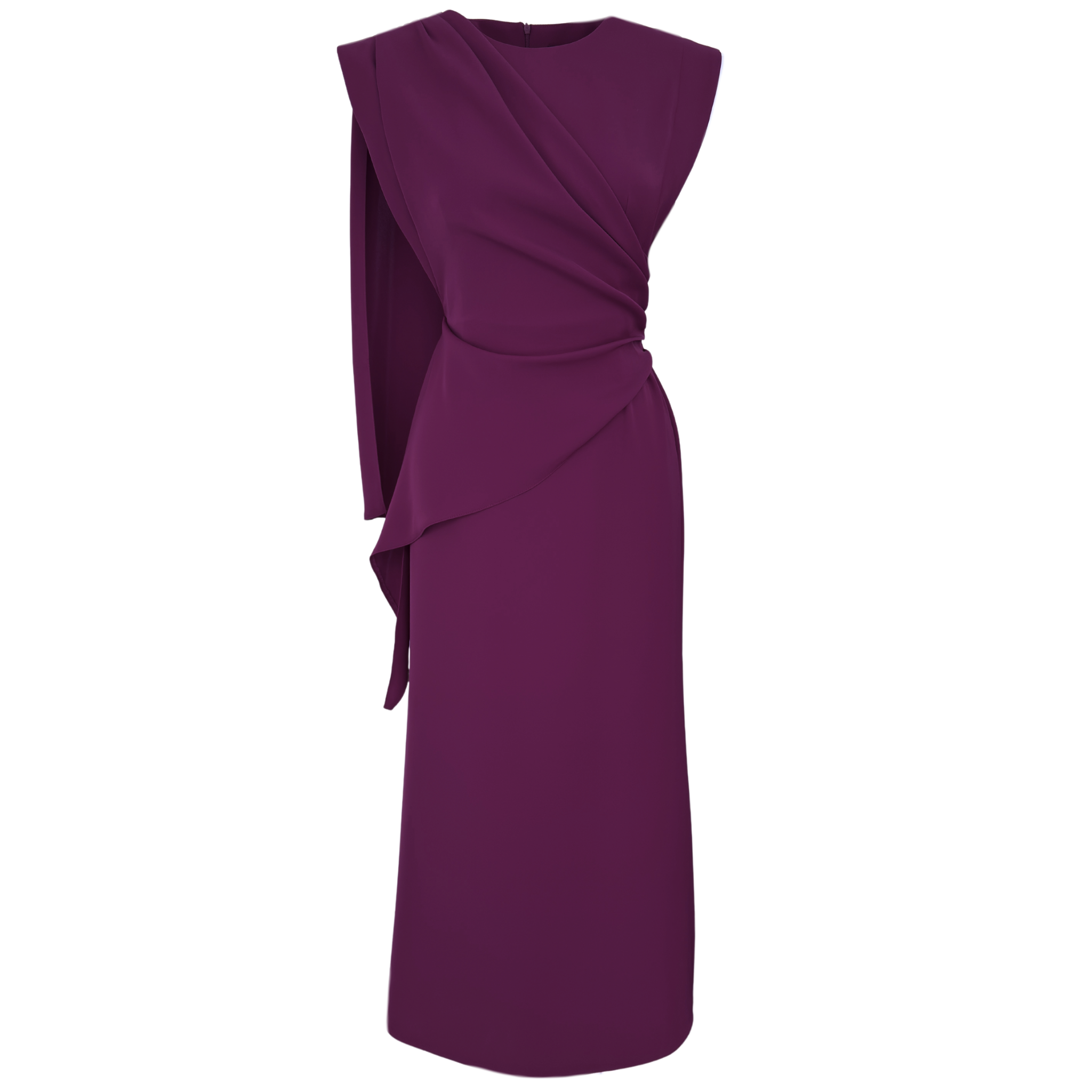 SHAWL SHOULDER DETAIL FLOWY DRESS PURPLE