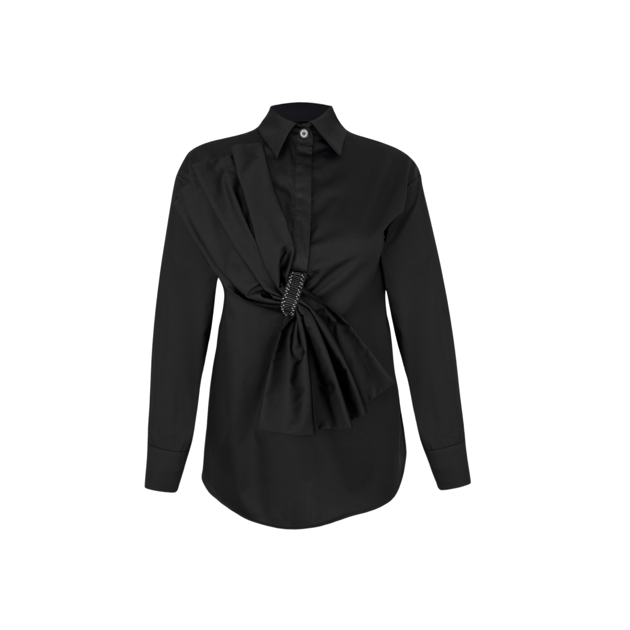 STONE EMBROIDERY DETAILED DESIGN BLOUSE BLACK