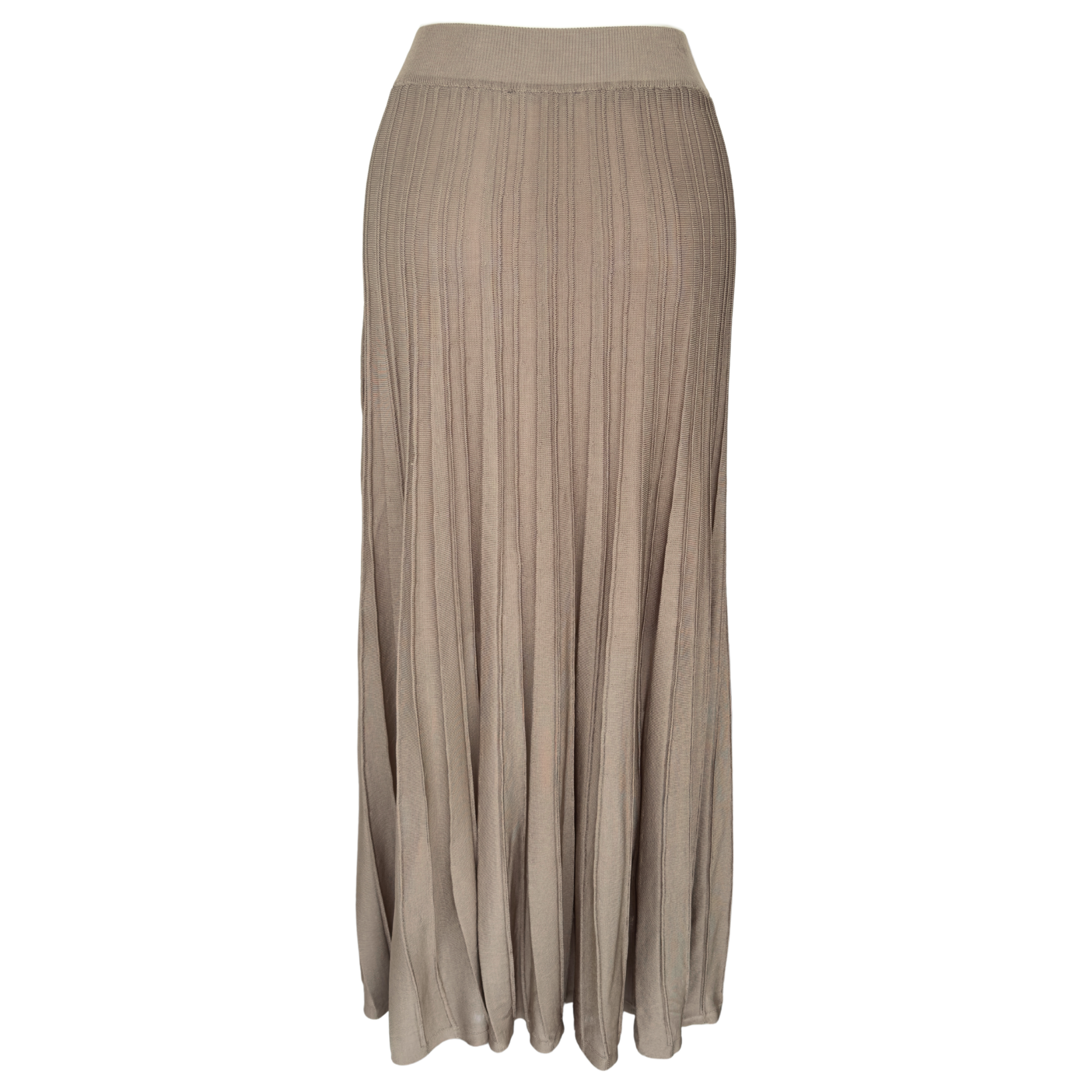 100% RAYON ELASTICATED WAIST MERCERISED SKIRT BEIGE