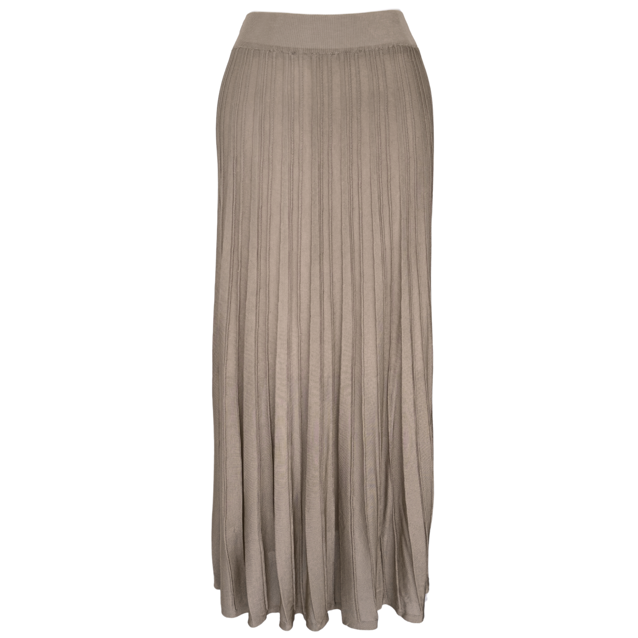 100% RAYON ELASTICATED WAIST MERCERISED SKIRT BEIGE