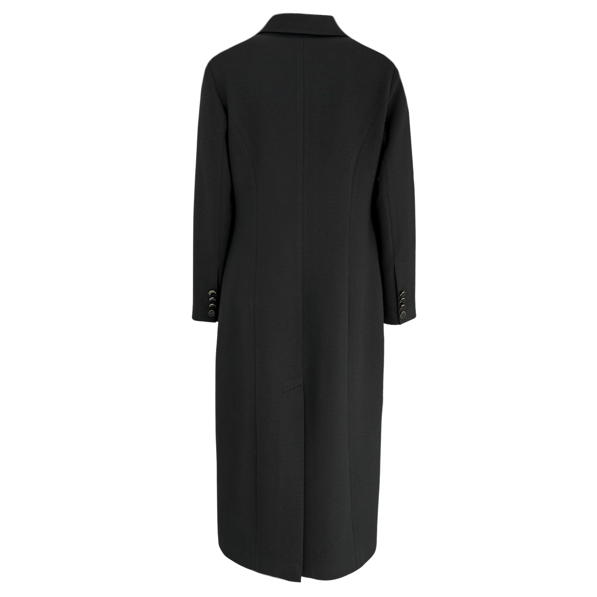WRAP STYLE BUTTON-DETAILED COAT BLACK