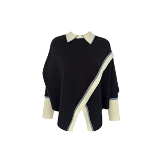 ASYMMETRIC DESIGN KNITTED SWEATER BLACK