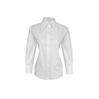WHITE CLASSIC COTTON SHIRT WITH WAIST TIE DETAIL