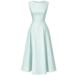 BEL VURGULU COTTON ELBİSE MİNT