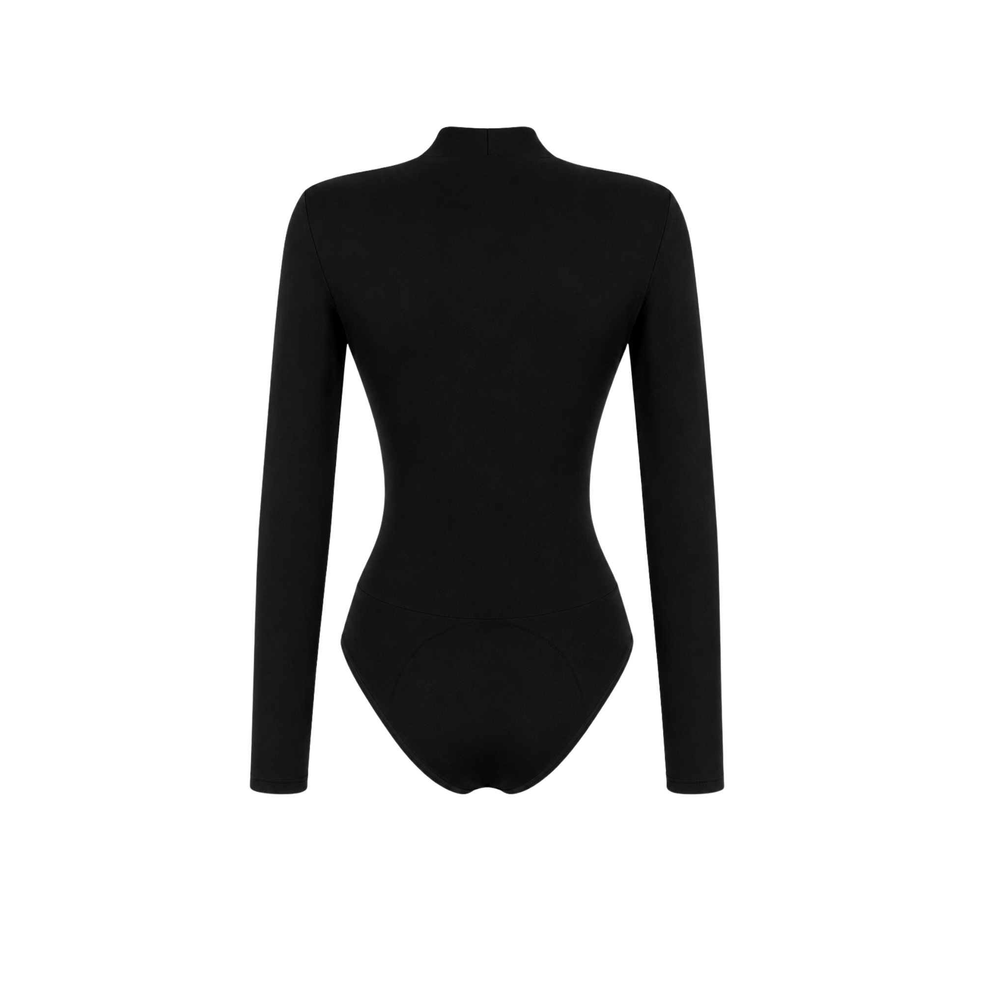 LUNA WRAP NECK BODYSUIT BLACK