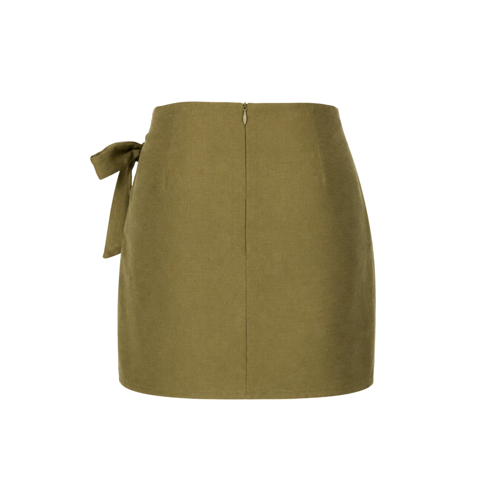 BEAD EMBROIDERED WRAP STYLE SKIRT KHAKI