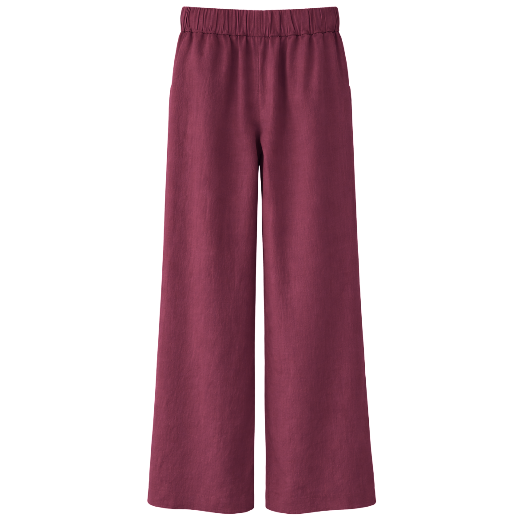 POCKET DETAIL 100% LINEN SET BURGUNDY