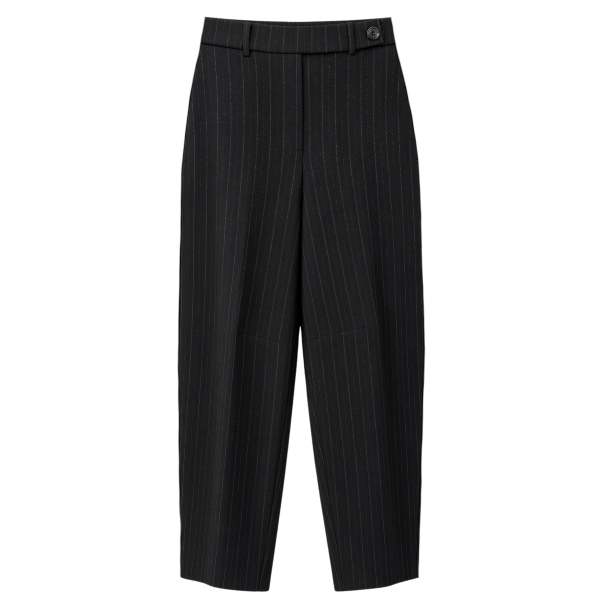 PINSTRIPE JACKET AND TROUSER SUIT BLACK