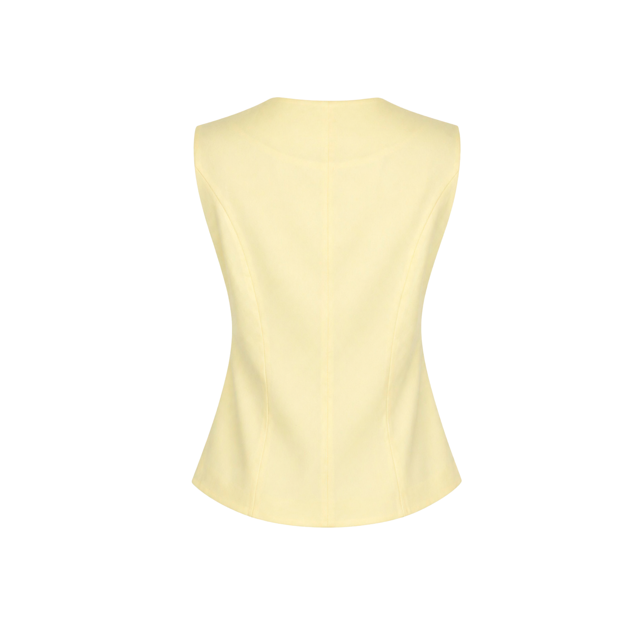BUTTON DETAIL COTTON VEST AND TROUSERS SET YELLOW