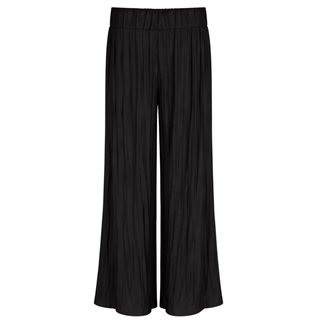 CRUSH EFEKTLİ YÜKSEK BEL RAHAT KESİM PANTOLON SİYAH