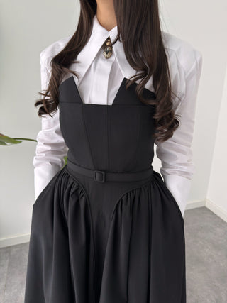 HIGH-WAISTED STRAPLESS DRESS, BLACK.