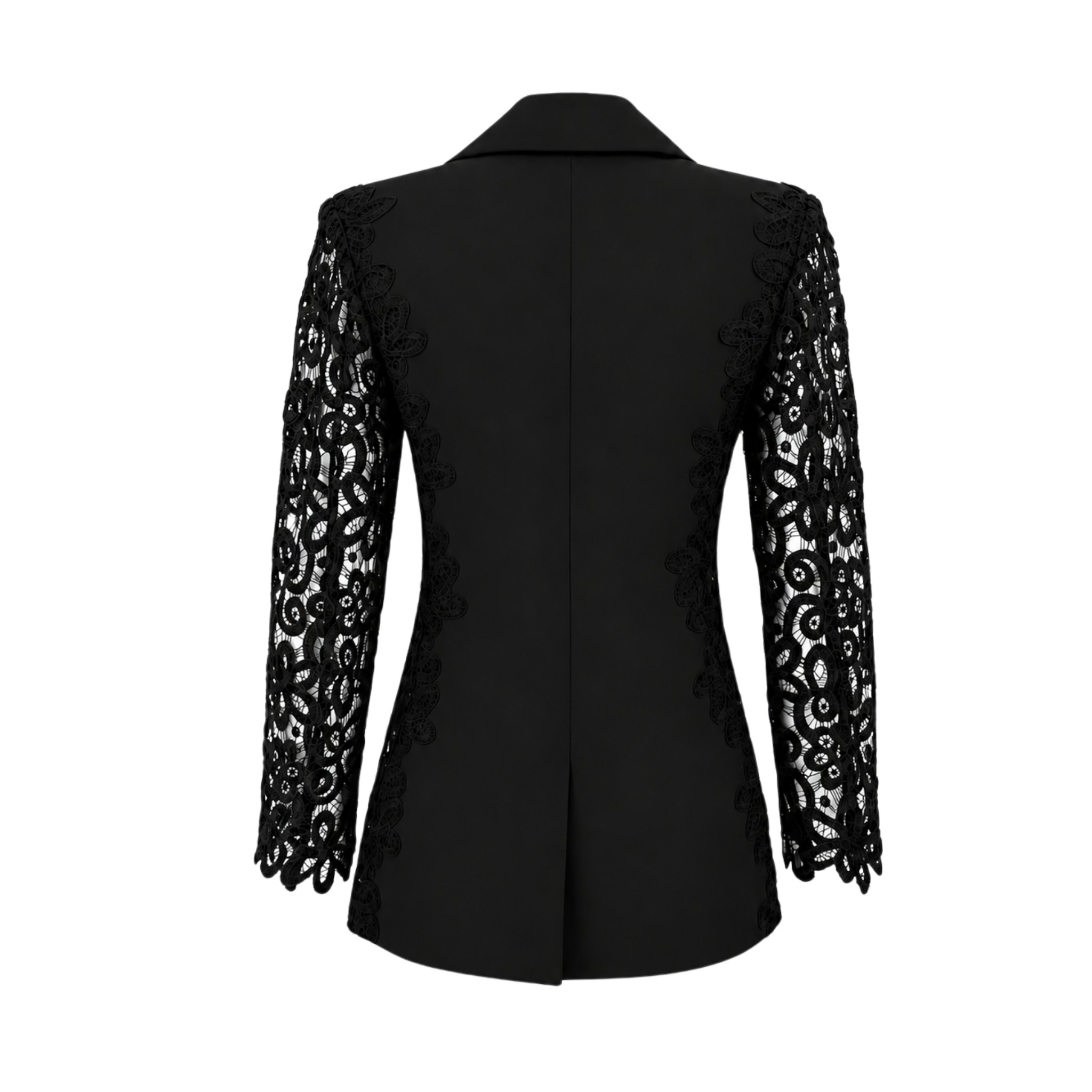 DANTEL DETAY CEKET VE PANTOLON TAKIM SİYAH