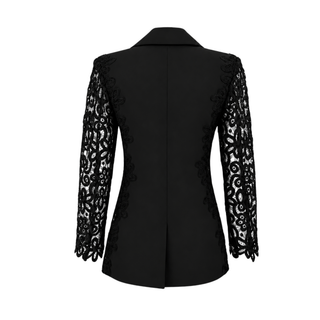 DANTEL DETAY CEKET VE PANTOLON TAKIM SİYAH