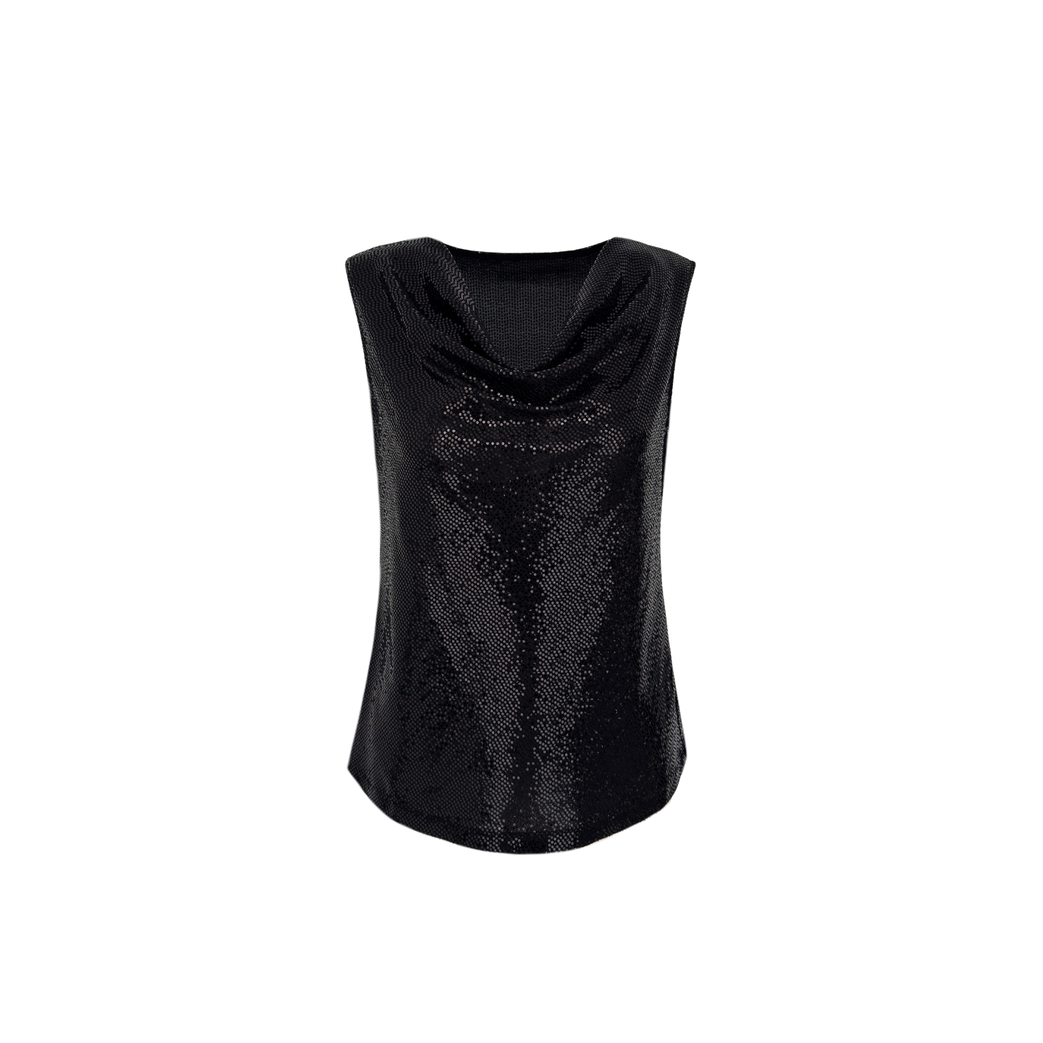 OFF-SHOULDER NECKLINE SEQUINED BLOUSE BLACK