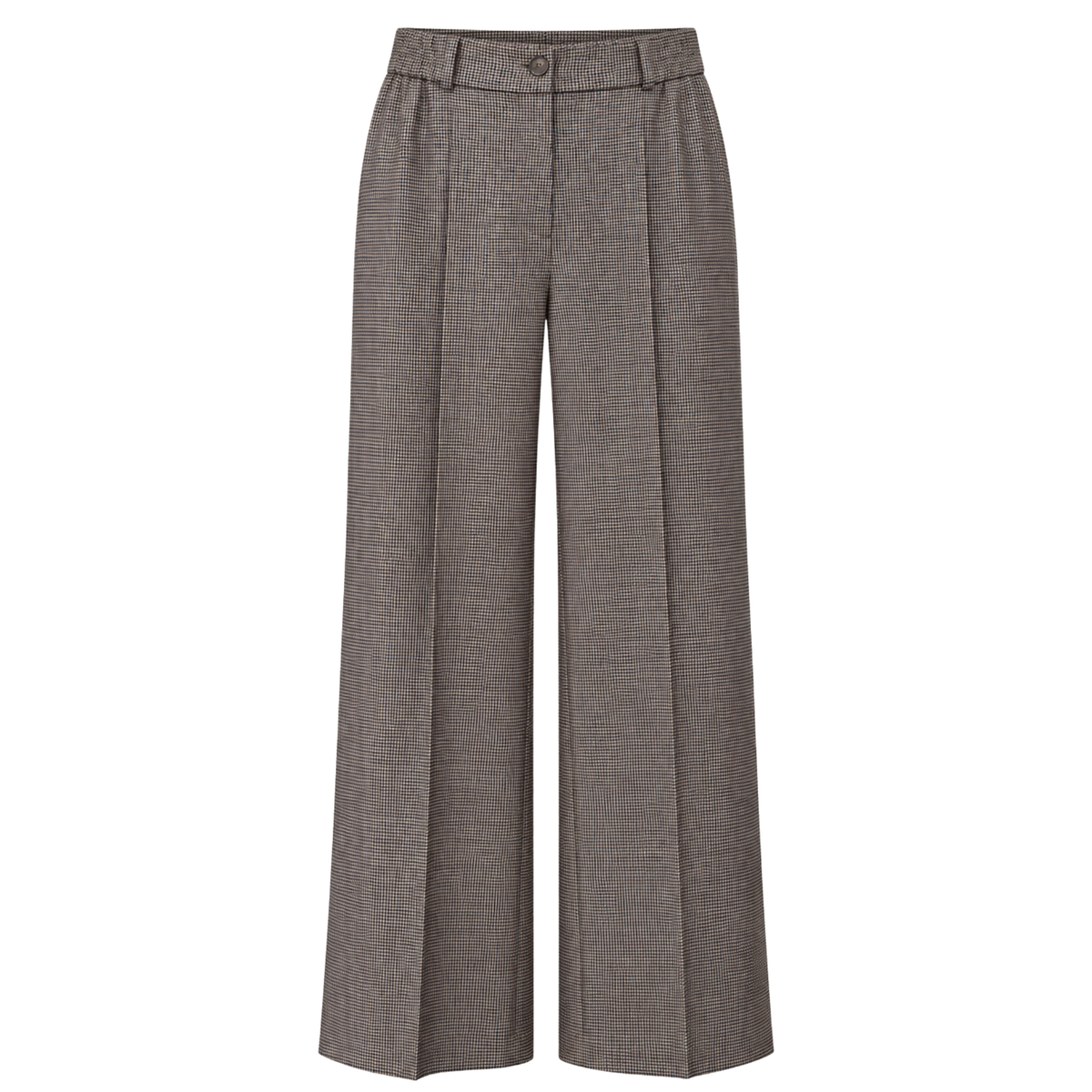 HOUNDSTOOTH TROUSERS WITH ELASTIC WAIST BROWN
