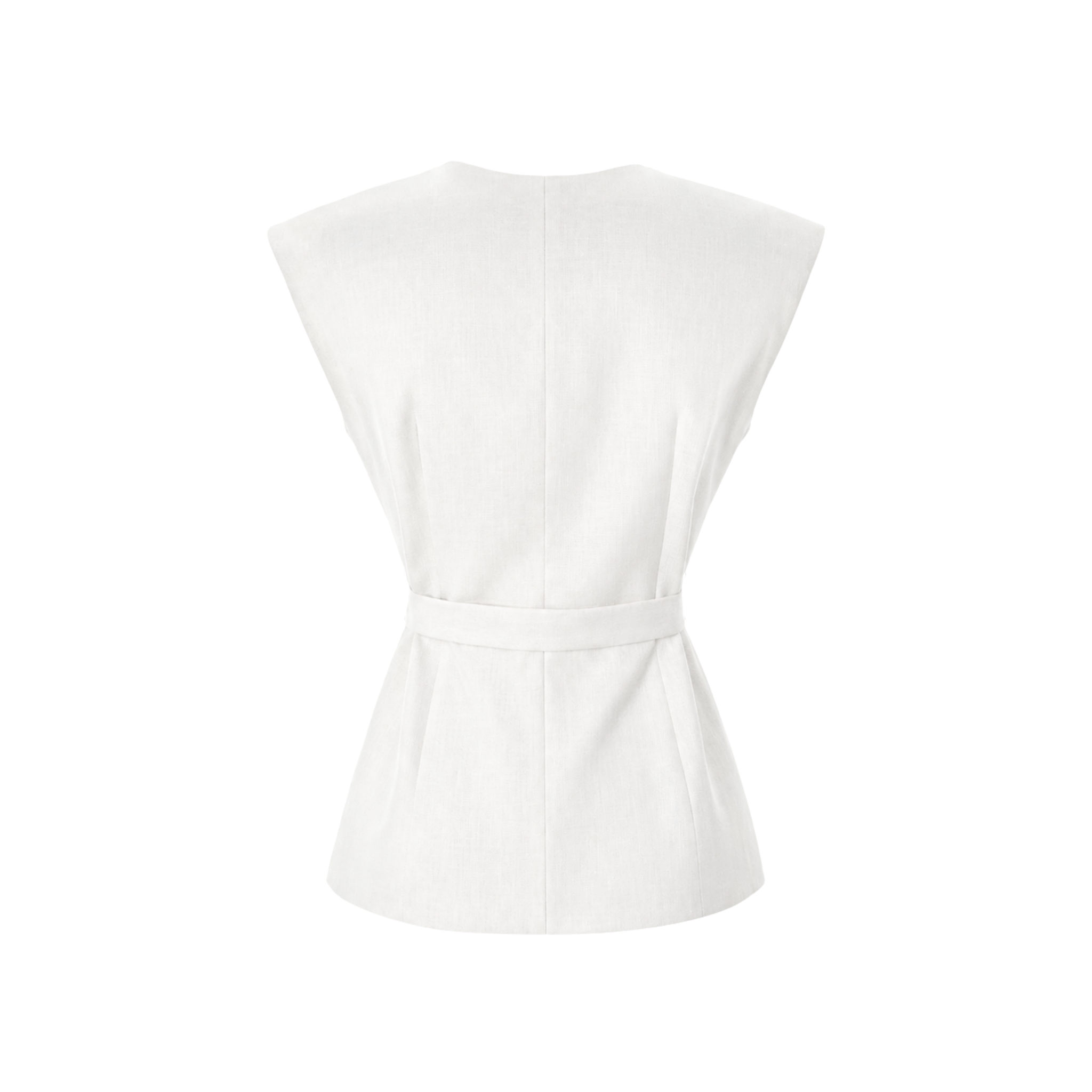 BELT DETAIL 100% LINEN SET WHITE