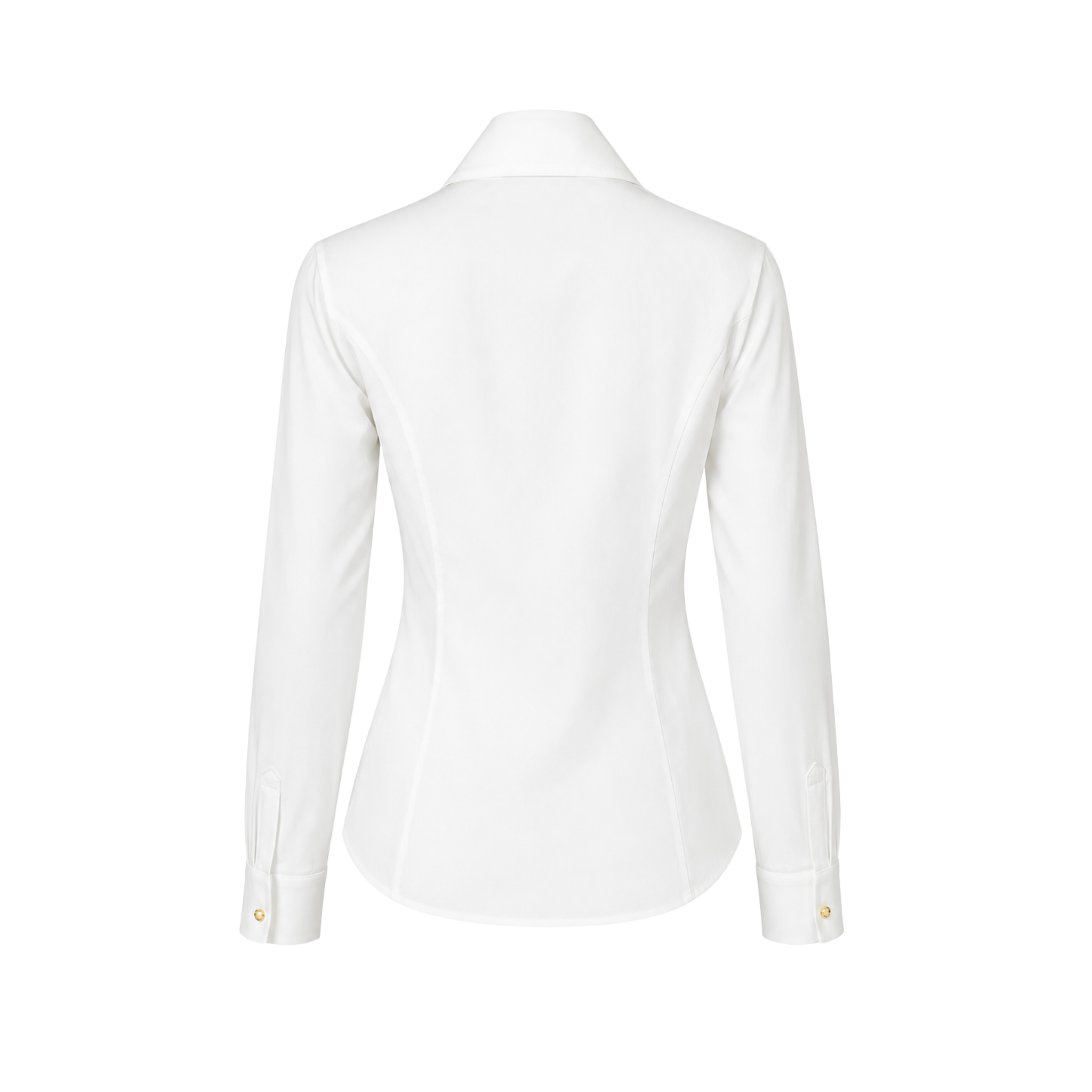 GOLD BUTTONS SLIM FIT COTTON SHIRT WHITE