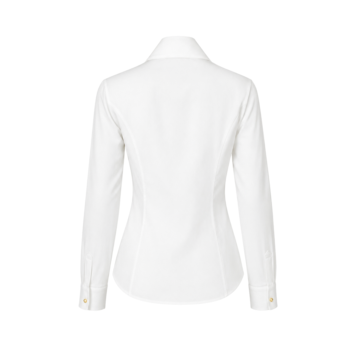 GOLD BUTTONS SLIM FIT COTTON SHIRT WHITE