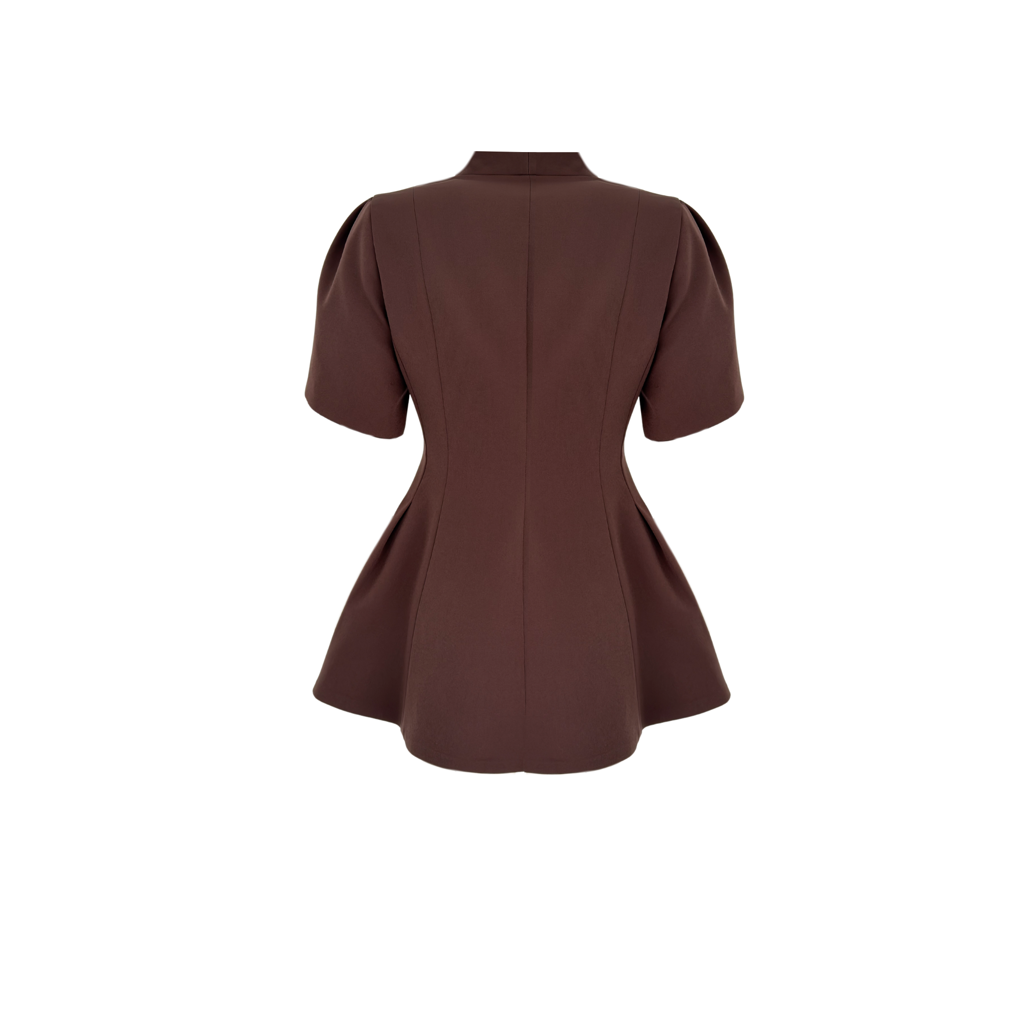 GOLD BUTTONS SHORT SLEEVE SET BROWN