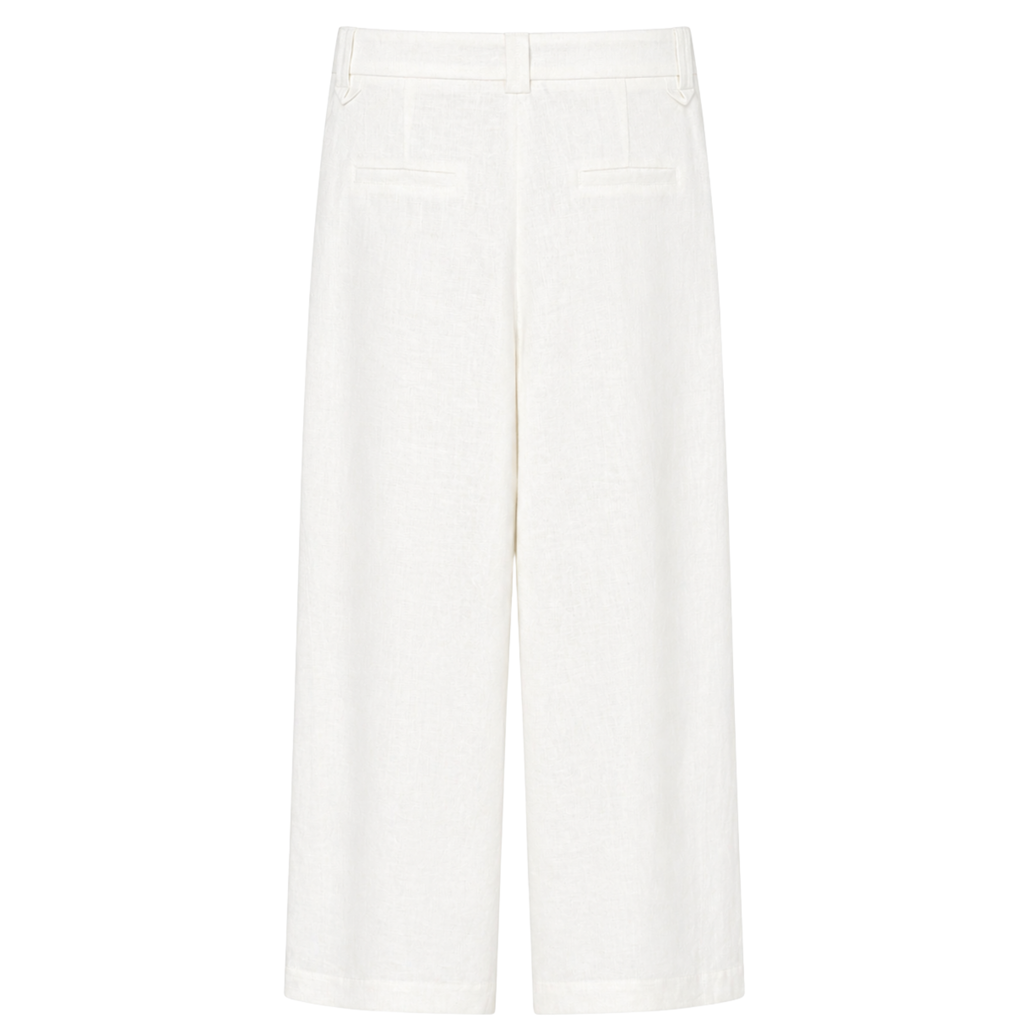 GUIPURE DETAIL 100% LINEN VEST AND TROUSERS SET ECRU