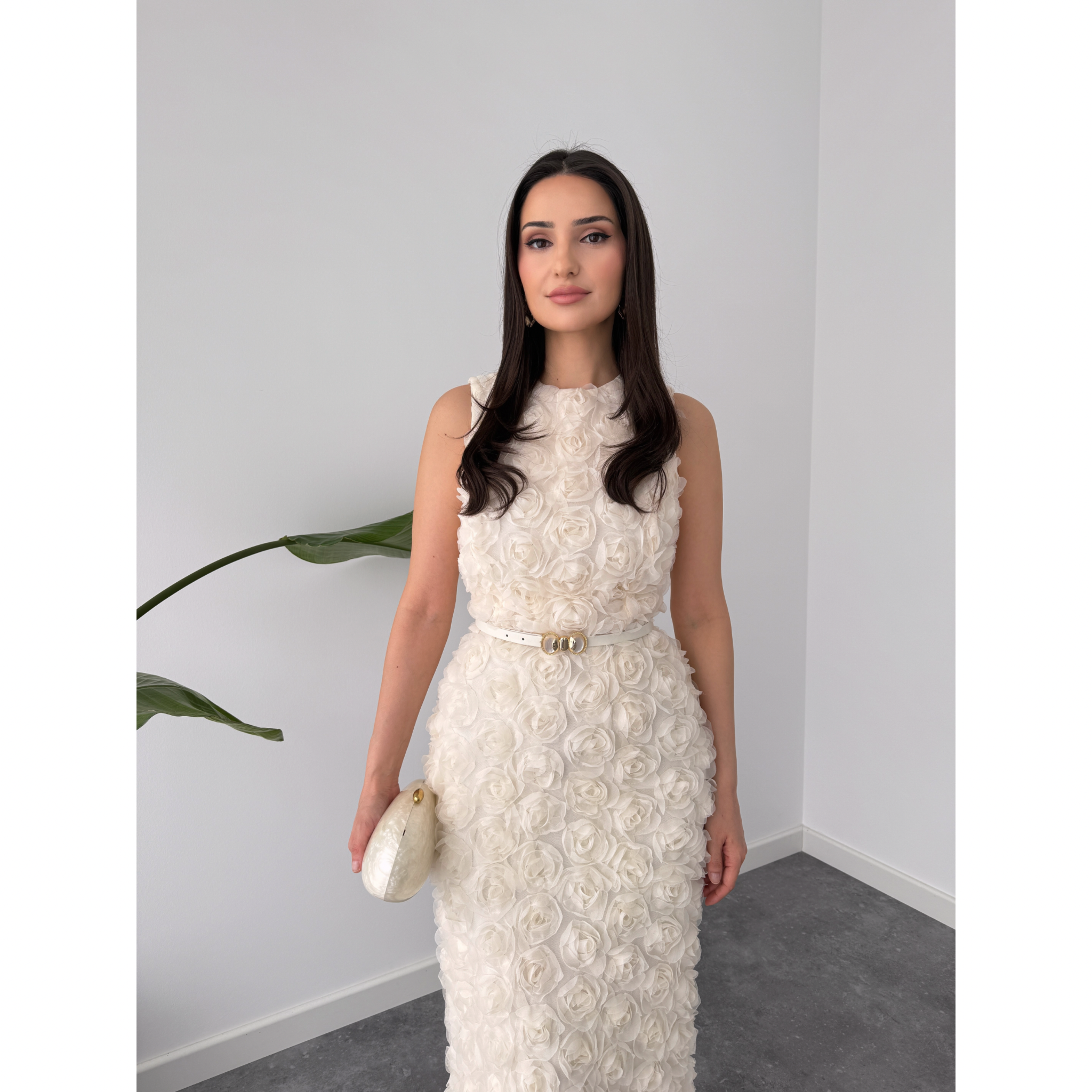 ROSALIE DESIGN DRESS ECRU