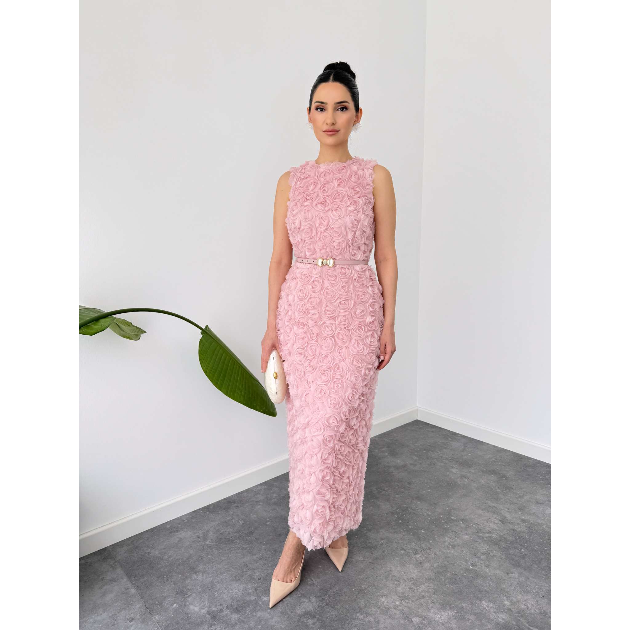 ROSALIE DESIGN DRESS POWDER PINK