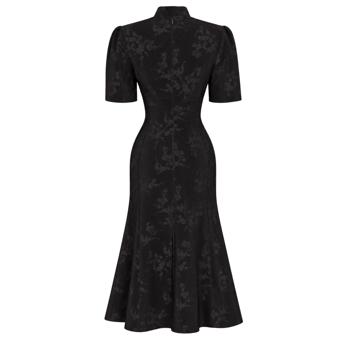 BUTTON DETAIL JACQUARD DRESS BLACK