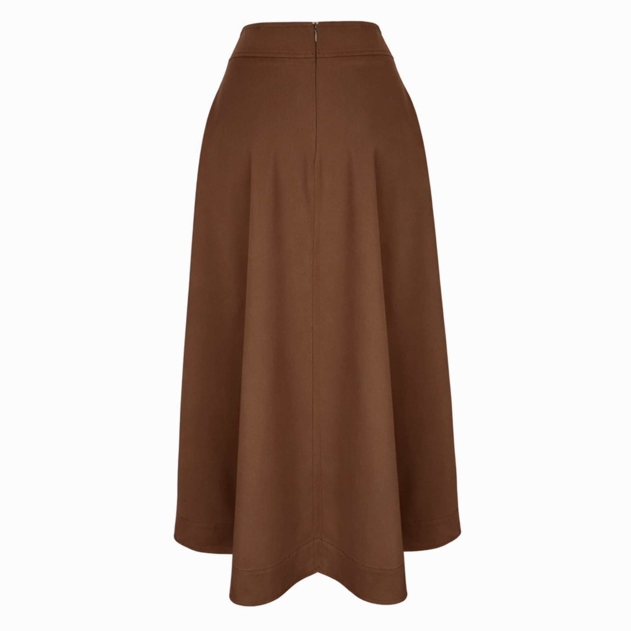A-LINE STYLE WRAP CLOSURE SKIRT BROWN