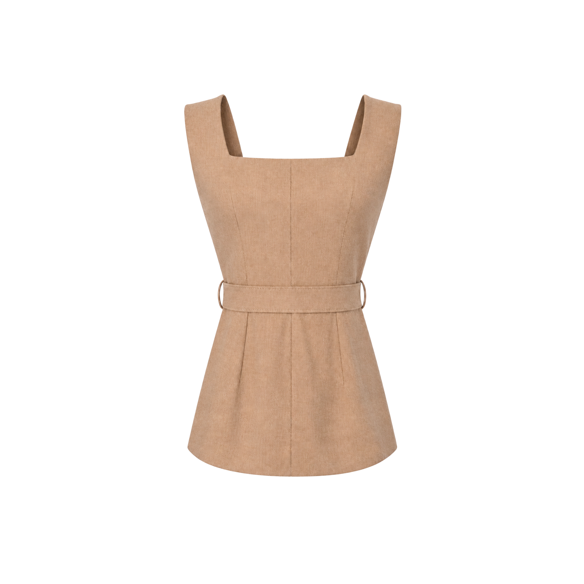 HEART COLLAR ZIP DETAIL SET CAMEL