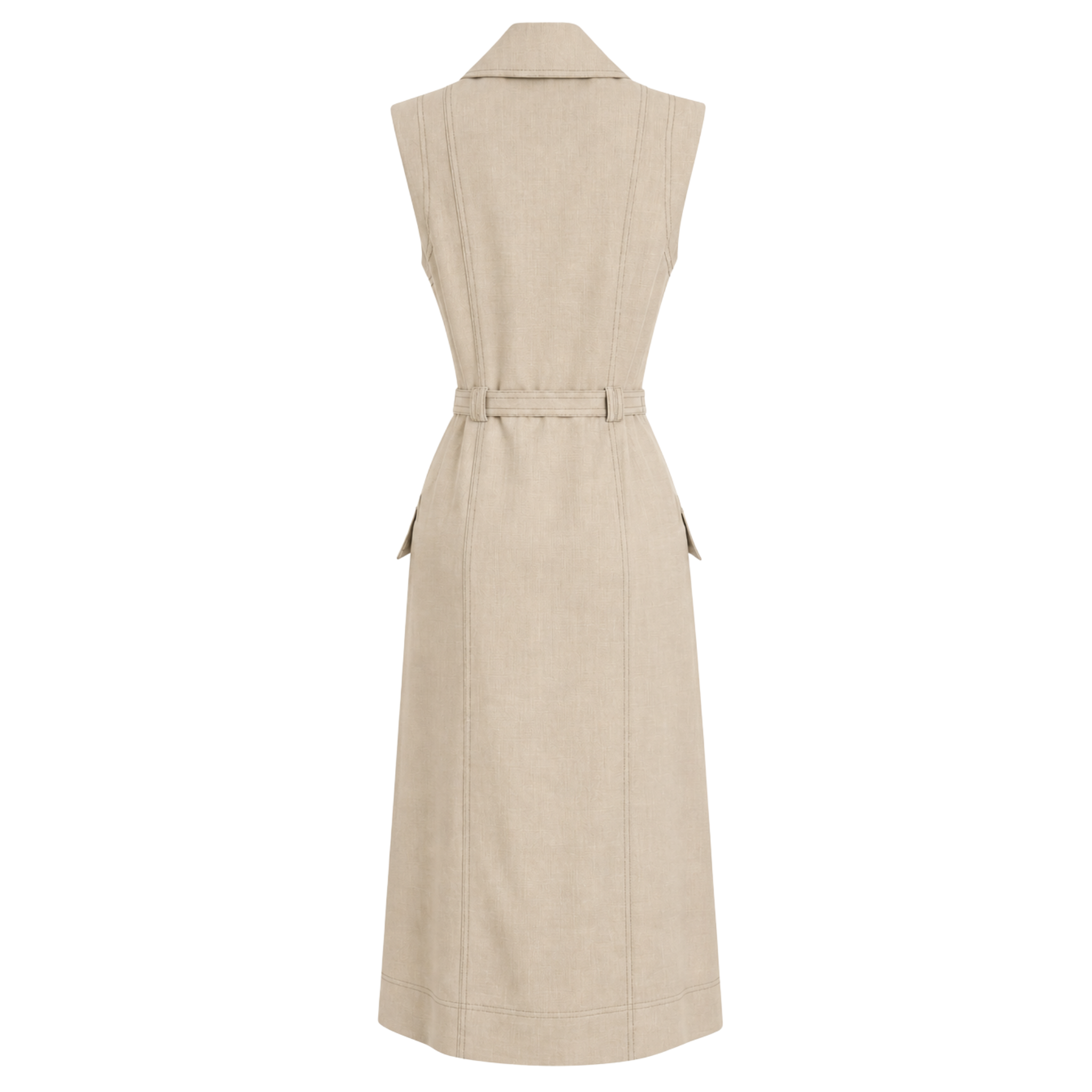 WRAP CLOSURE BLAZER COLLAR DRESS BEIGE