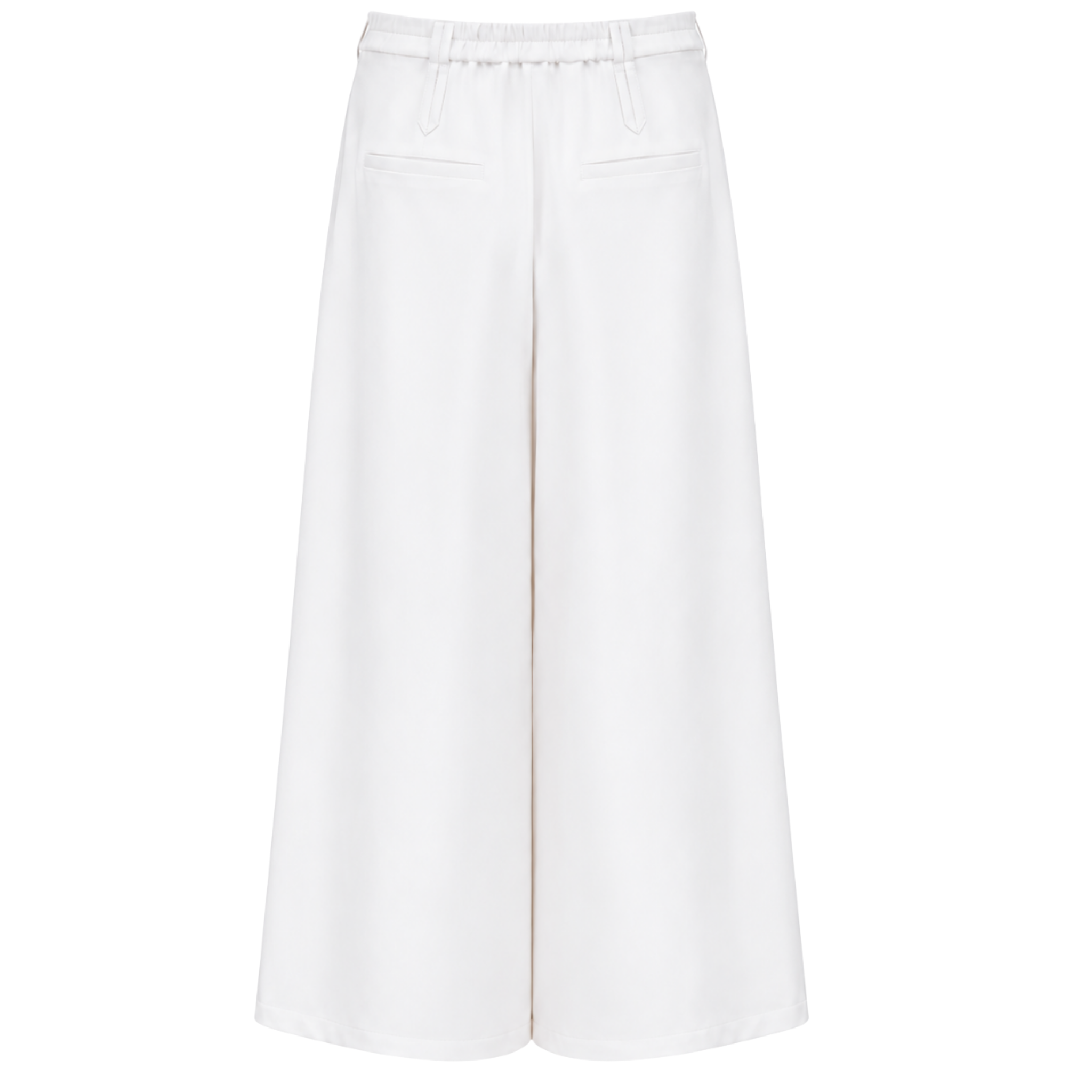 BELT DETAIL 100% LINEN TROUSERS WHITE