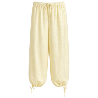 PAÇA DETAY %100 KETEN PANTOLON SARI