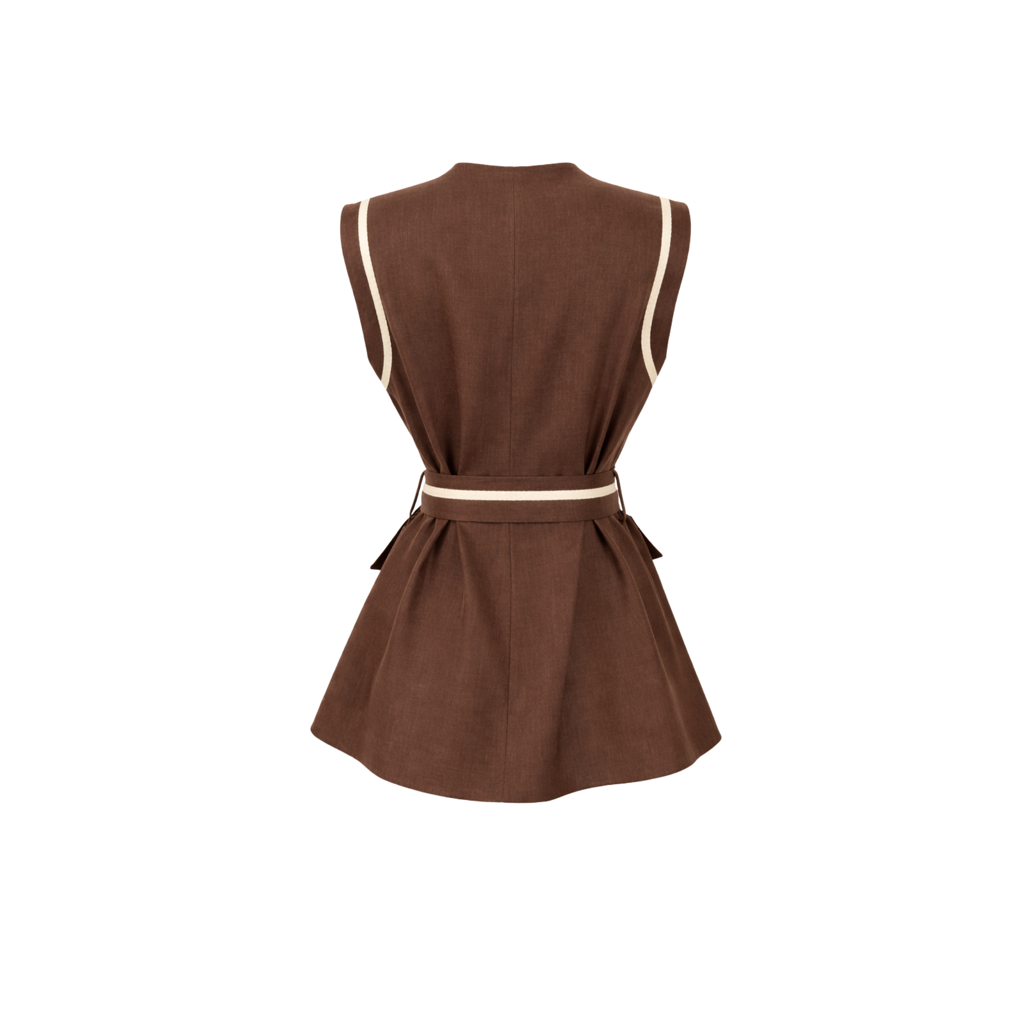 100% LINEN VEST AND SKIRT SET