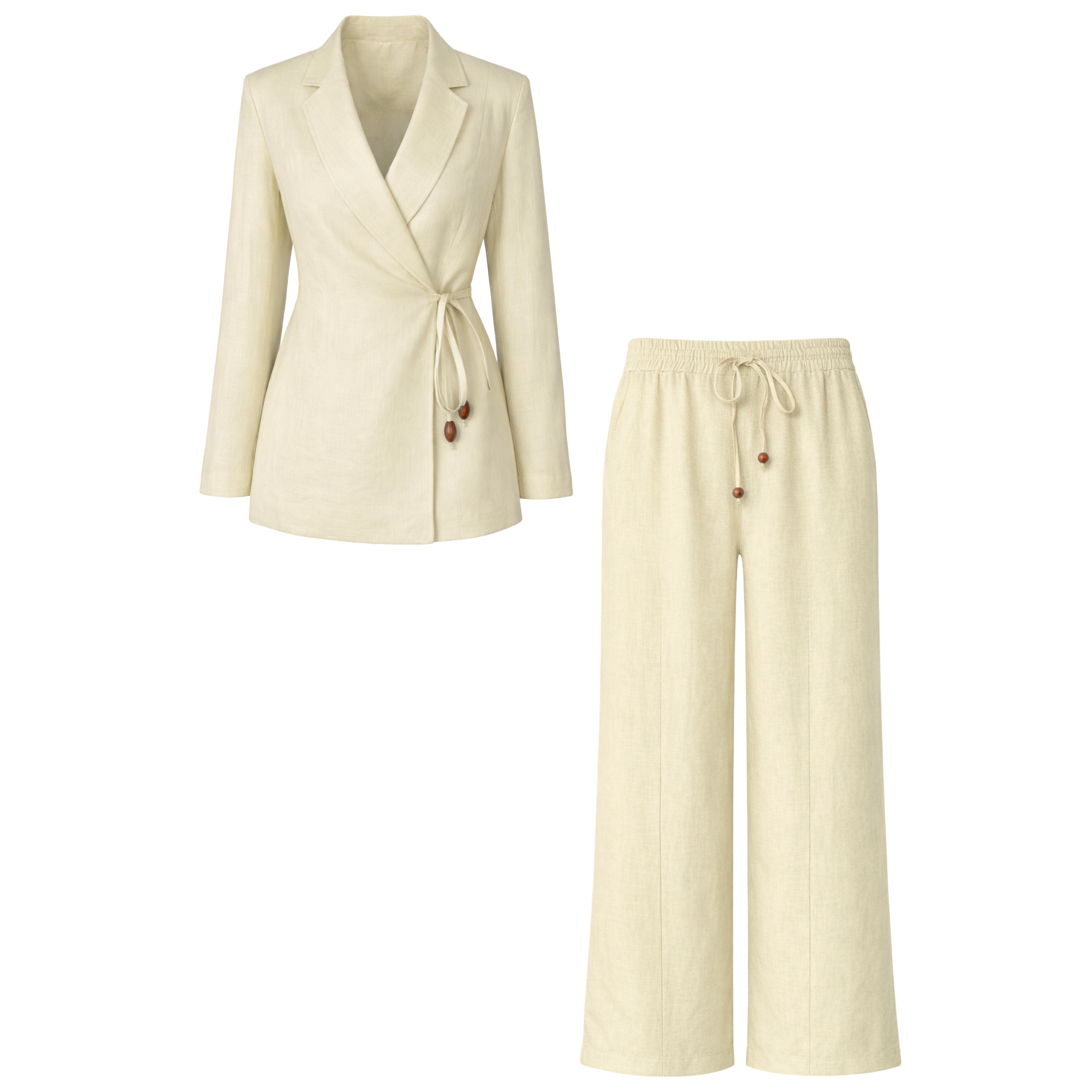 WRAP CLOSURE 100% LINEN SET LIGHT YELLOW