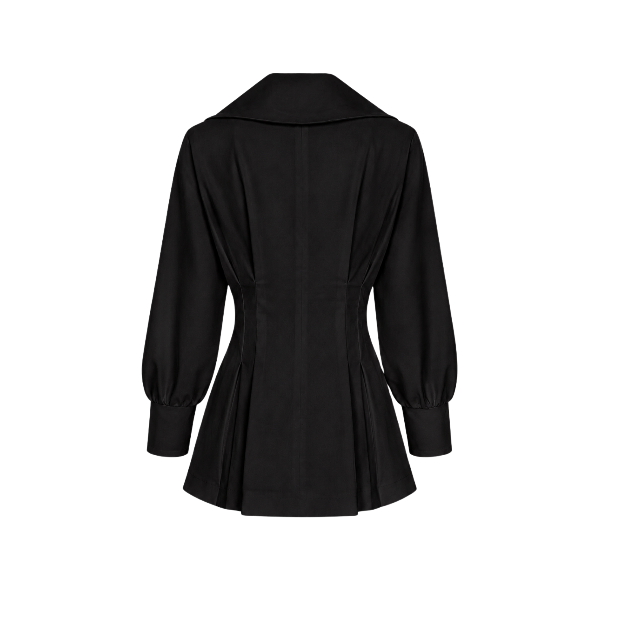 COLLAR DETAIL GOLD BUTTONS BLOUSE BLACK