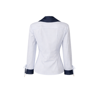 KRUVAZE MODEL ÇİZGİLİ COTTON GÖMLEK MAVİ