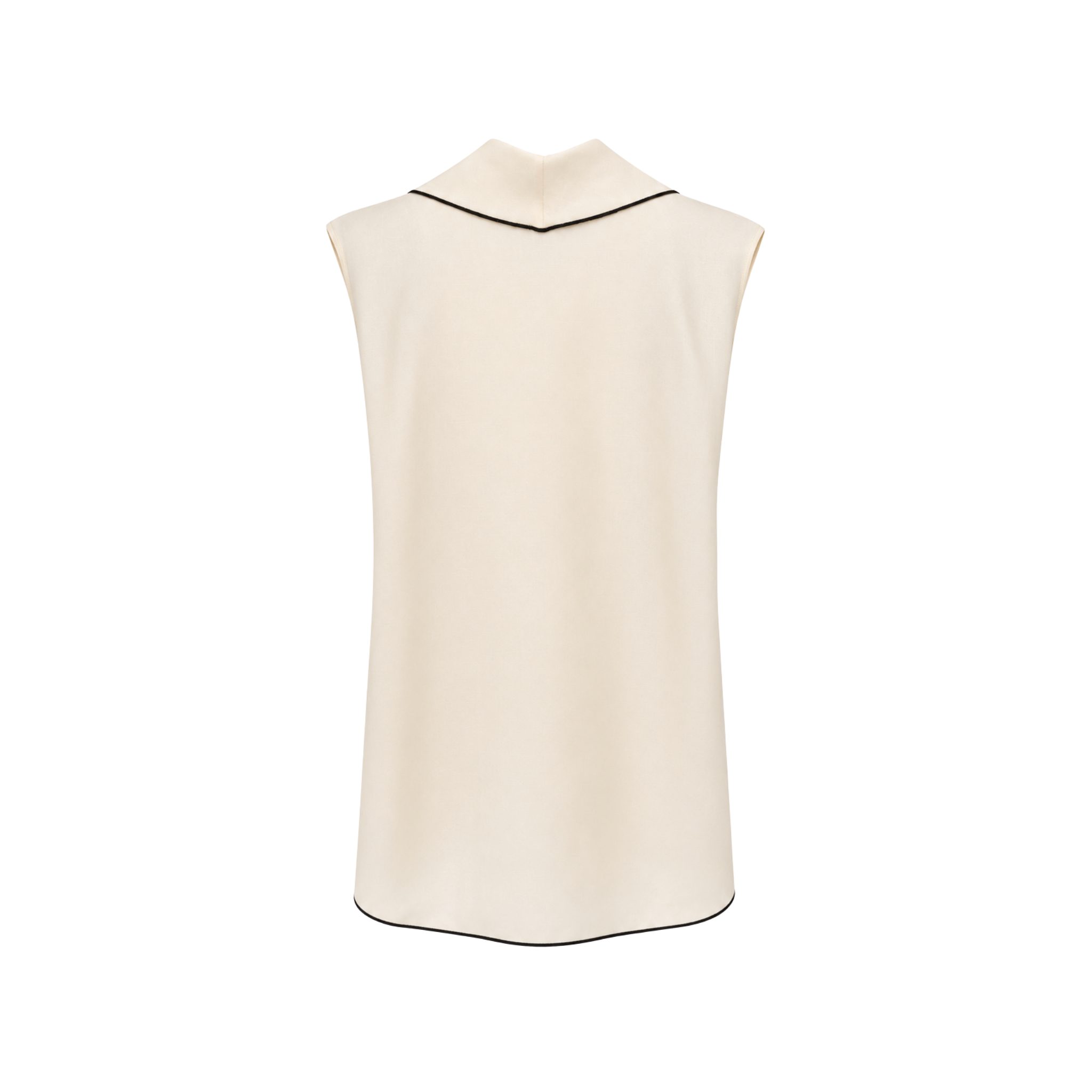 CONTRAST STITCH DETAIL WRAP VEST BEIGE