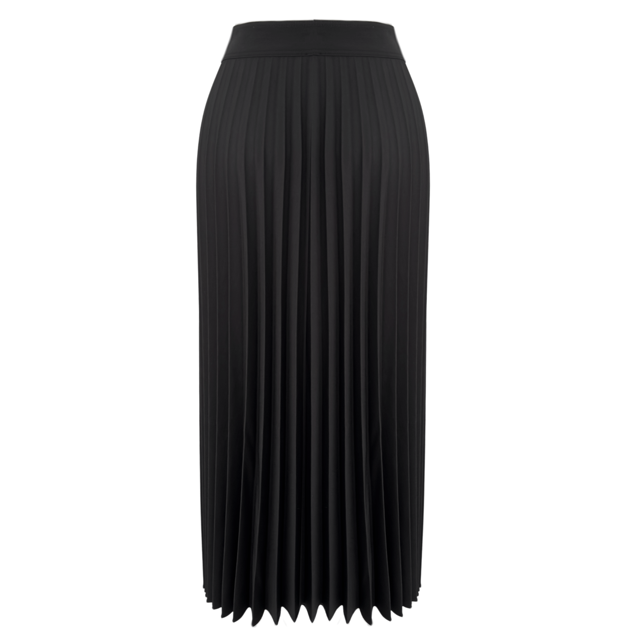 WRAP CLOSURE PLEAT DETAIL SKIRT BLACK