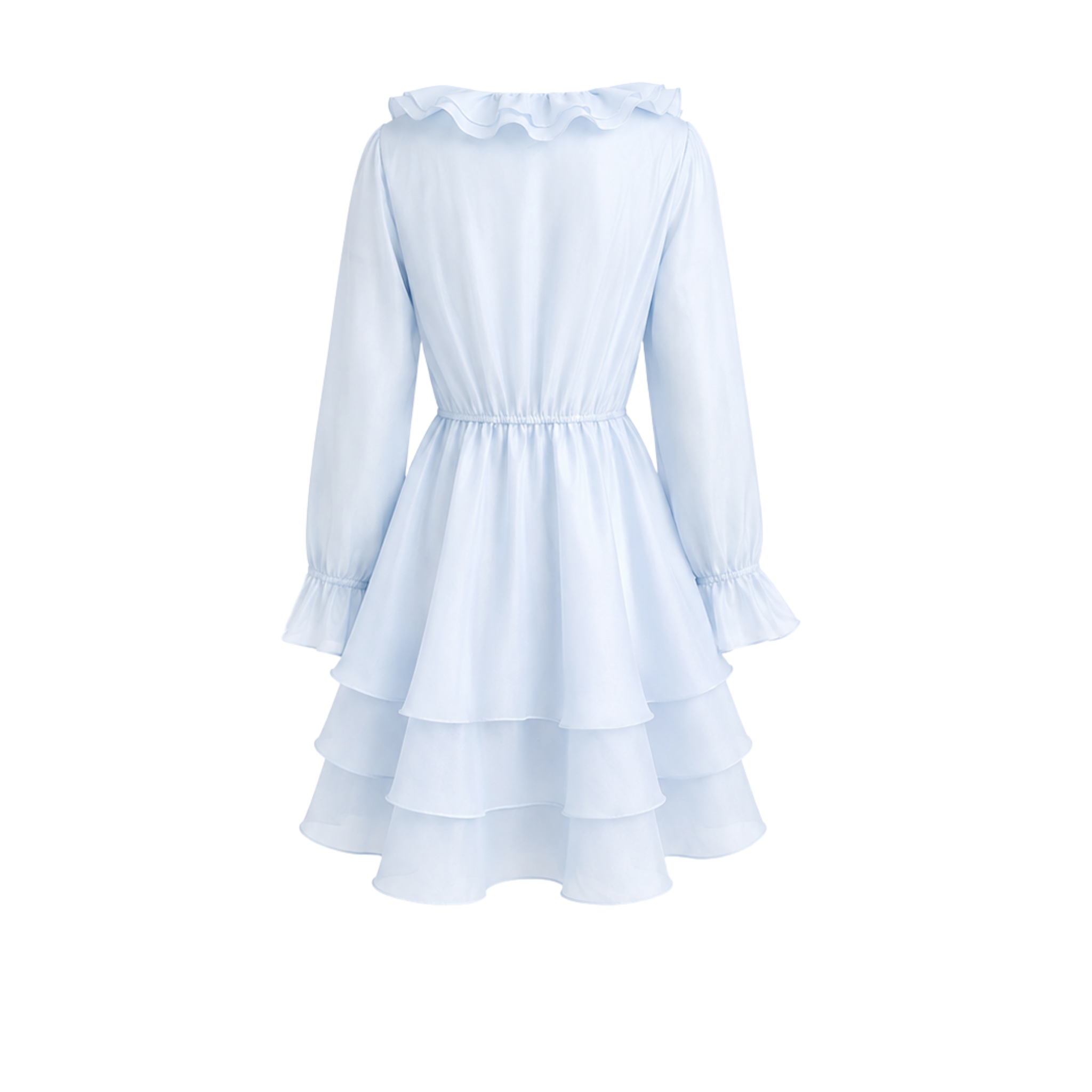 RUFFLED SHORT SKIRT DRESS BLUE