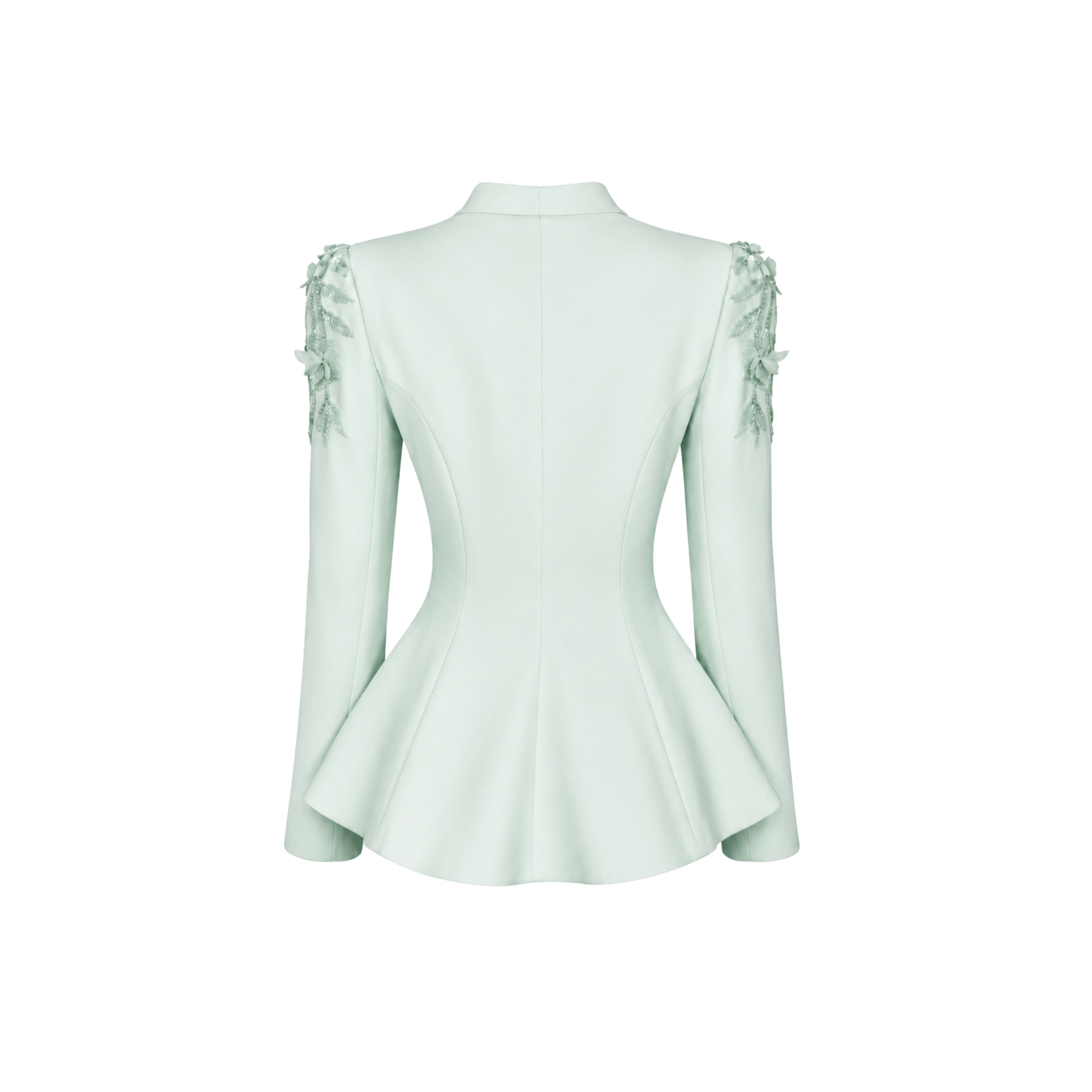 3D FLORAL SHOULDERS EMBROIDERED SET MINT
