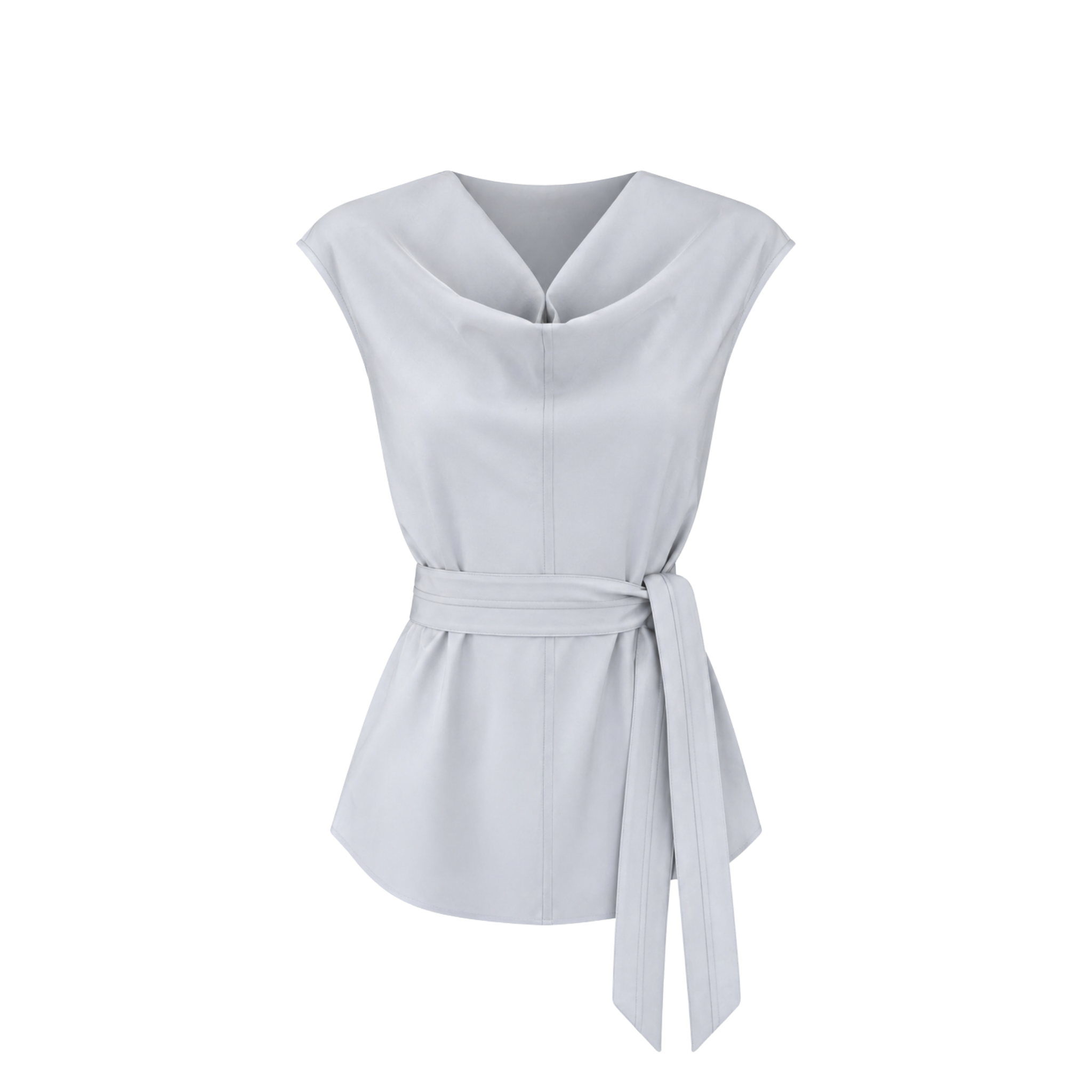 BELTED WAIST COLLAR DETAIL MODAL SET BABY BLUE