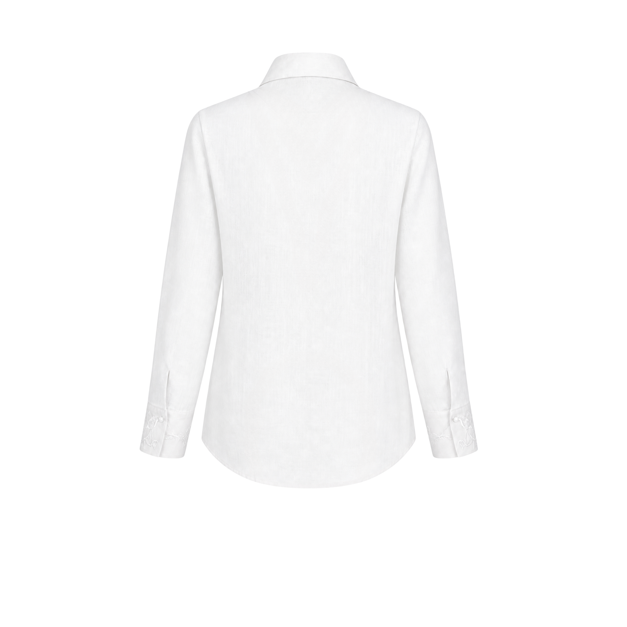 EMBROIDERED 100% RAMIE SHIRT WHITE