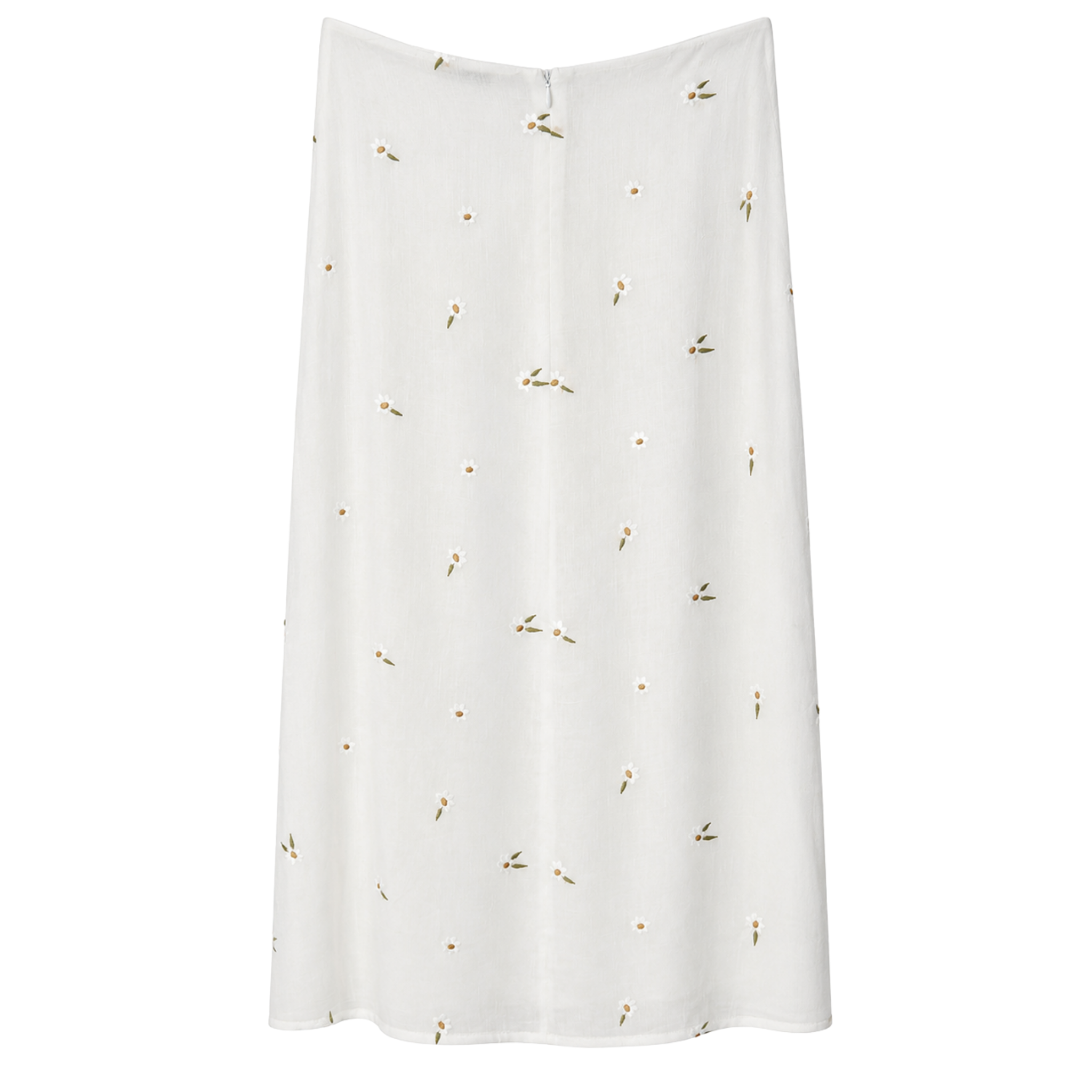SEMI-SHEER EMBROIDERY DETAIL LINEN SET WHITE