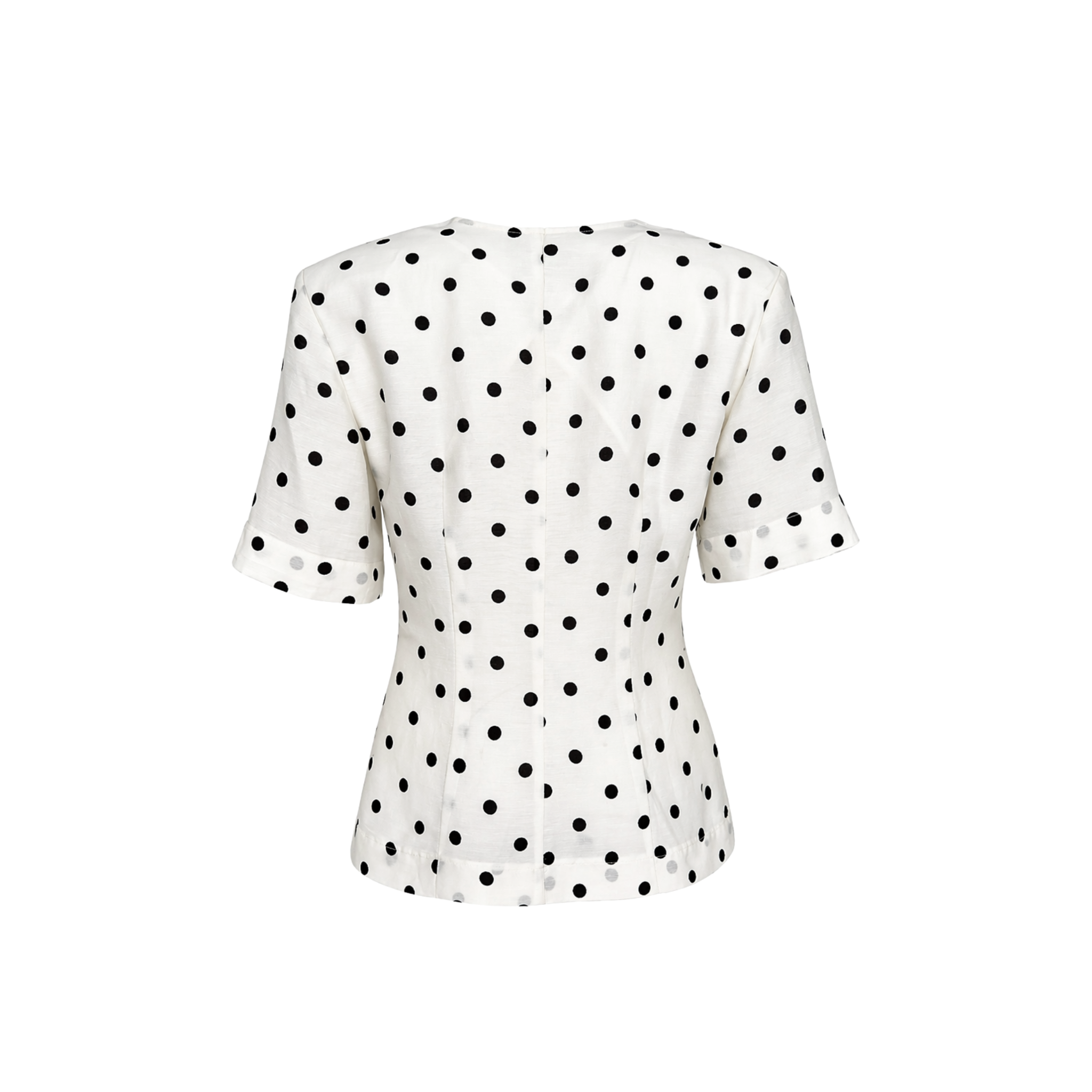 PADDED SHOULDERS POLKA DOT PATTERN JACKET