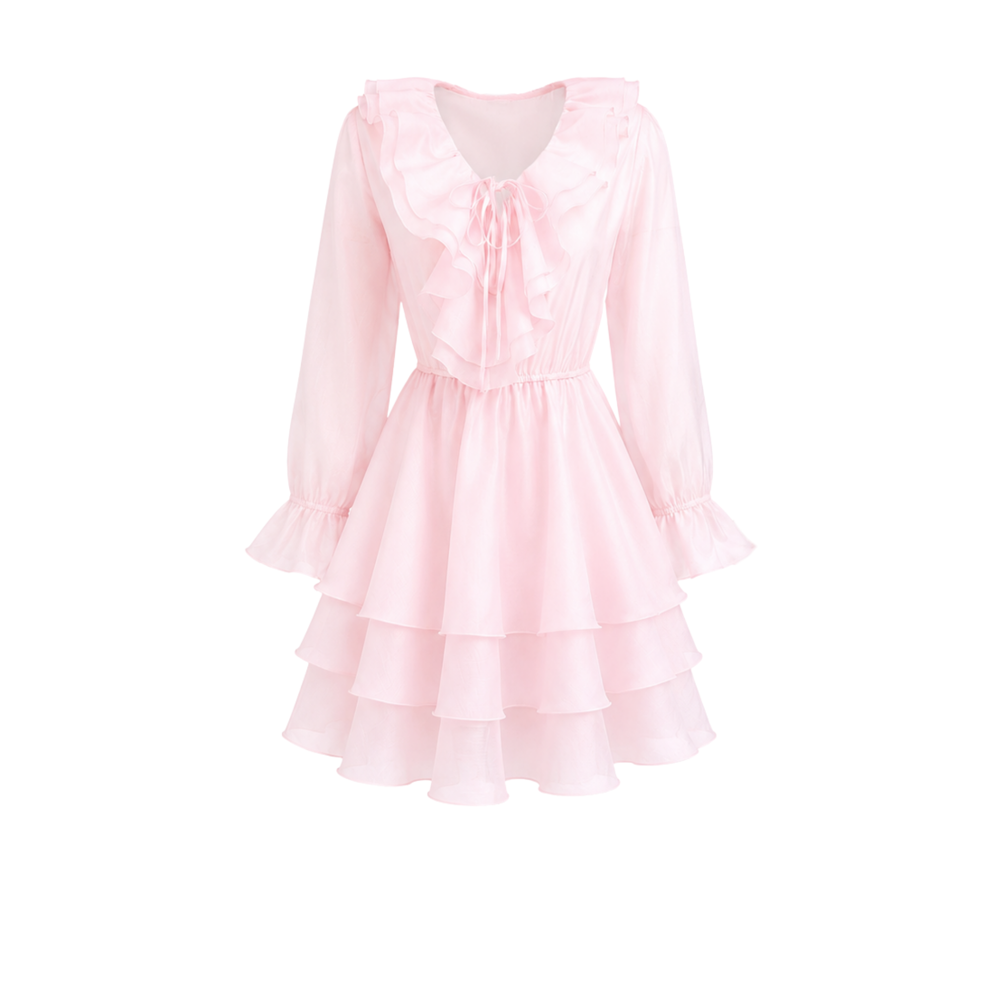 RUFFLED SHORT SKIRT DRESS PINK
