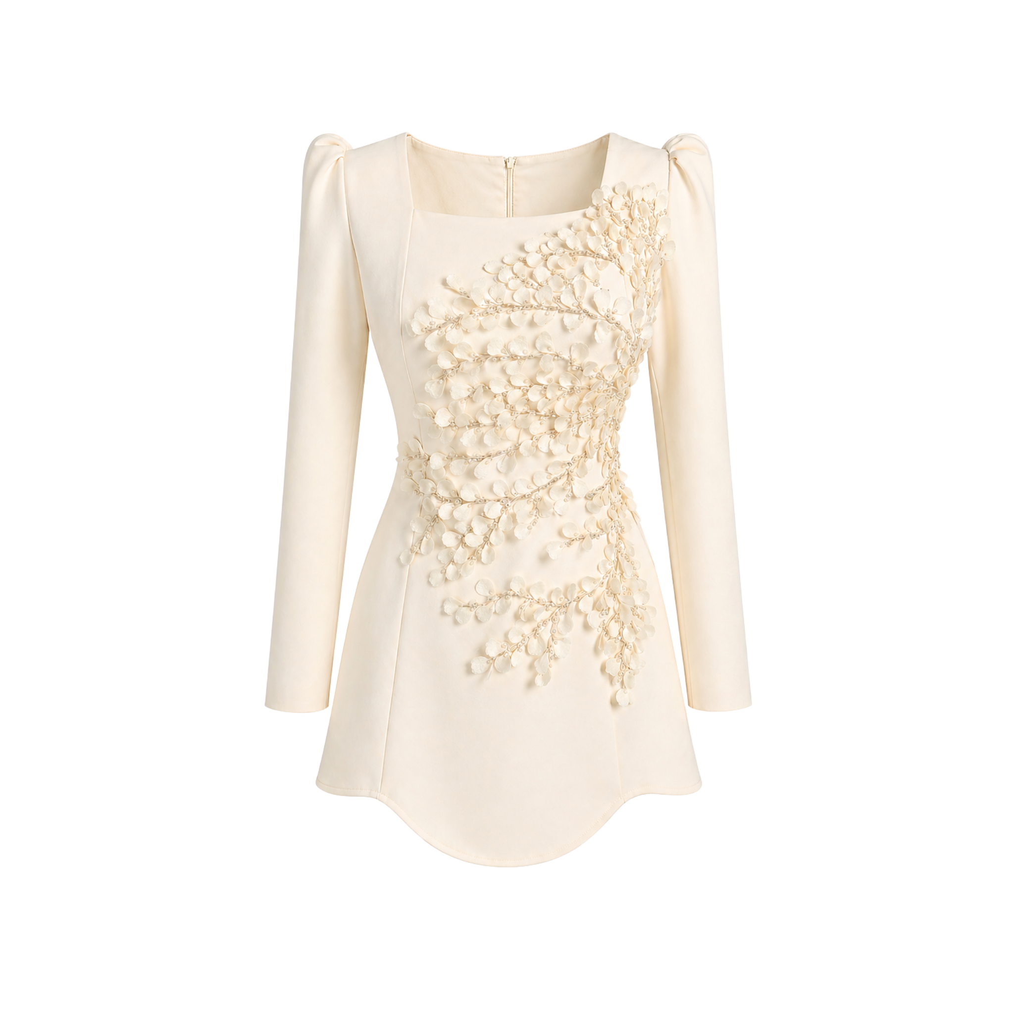 PEONY EMBROIDERY DETAIL SKIRTED SET ECRU