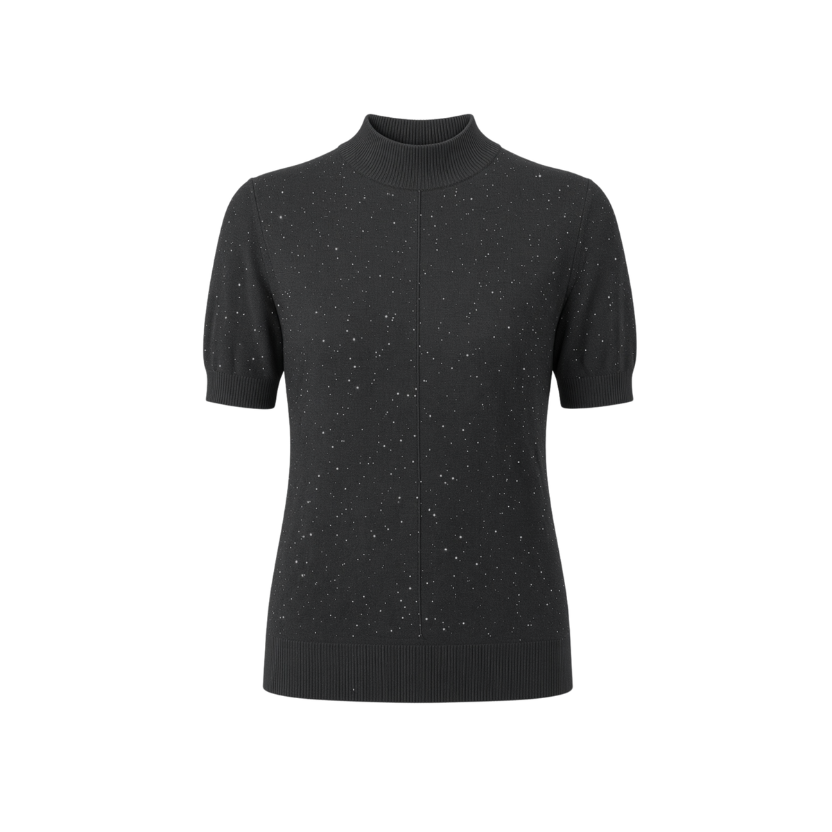 HIGH NECK SPARKLY KNIT ANTHRACITE
