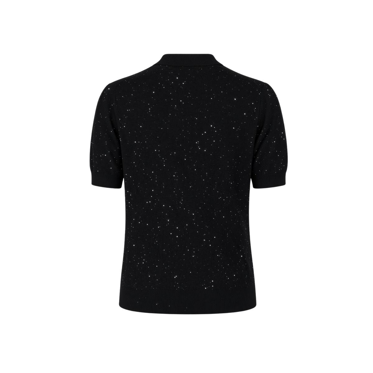 HIGH NECK SHINY KNIT BLACK